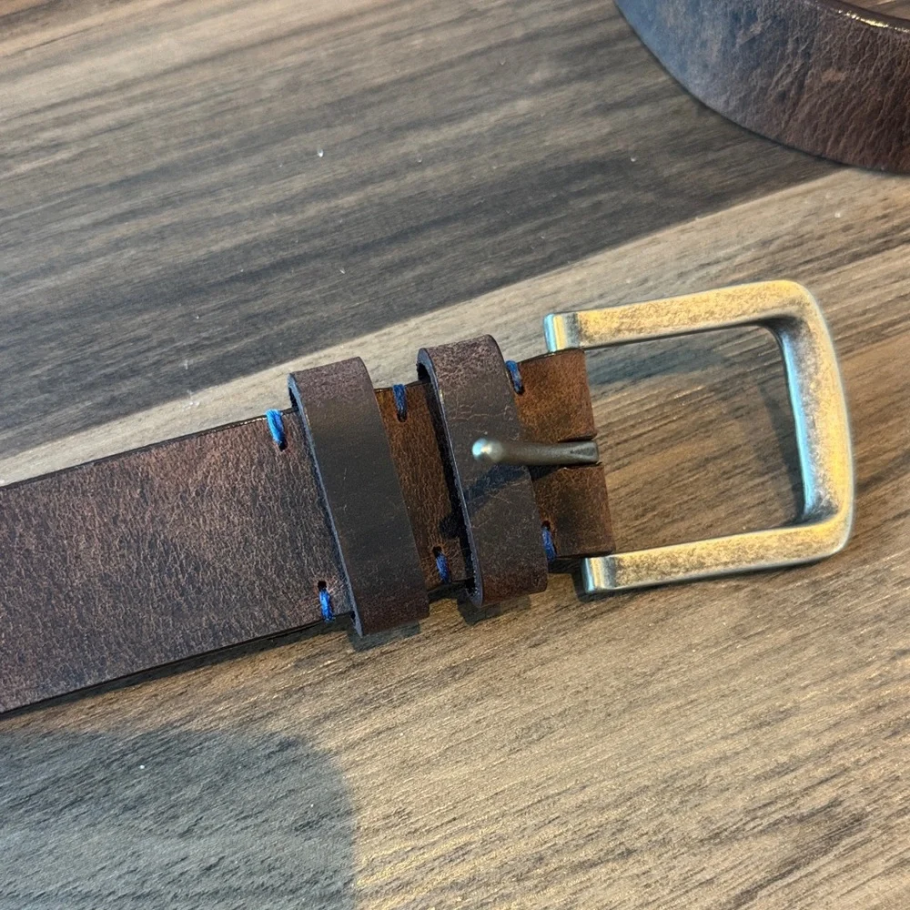 Men's Torino Genuine Harness Leather Brown Leather Belt Sz 44